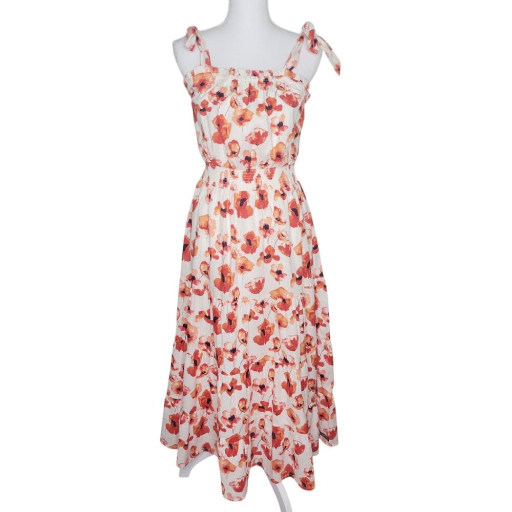 Matilda Jane Summer Siesta Red Poppy Maxi Ruffle Floral Dress Size S #3257